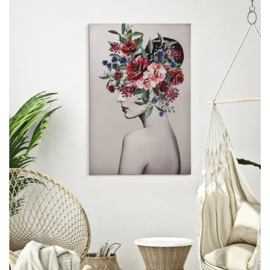 DRUKOWANY OBRAZ LADY FLOWER -A- 80x2,8x120 cm